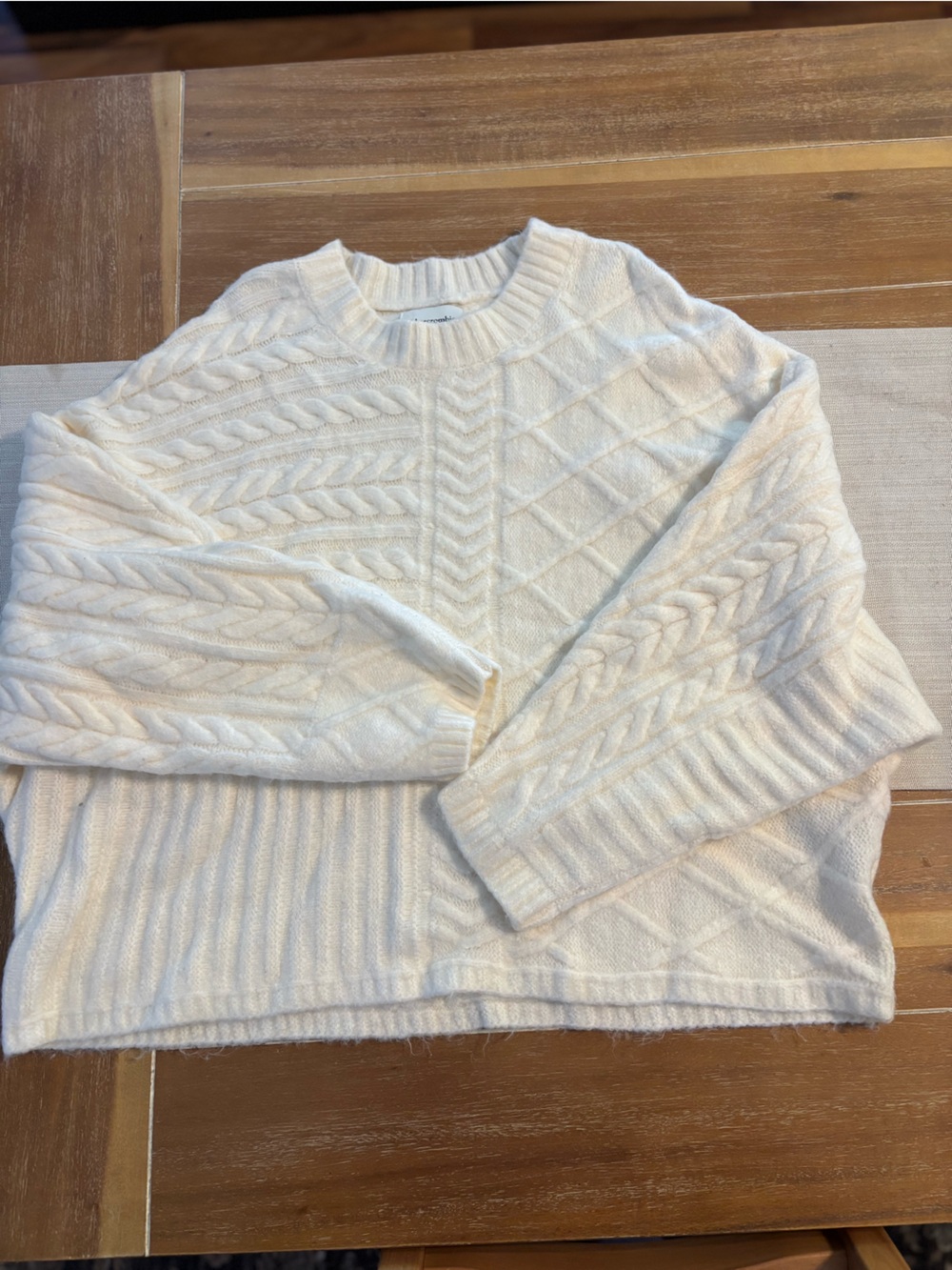 Abercrombie white cable knit sweater